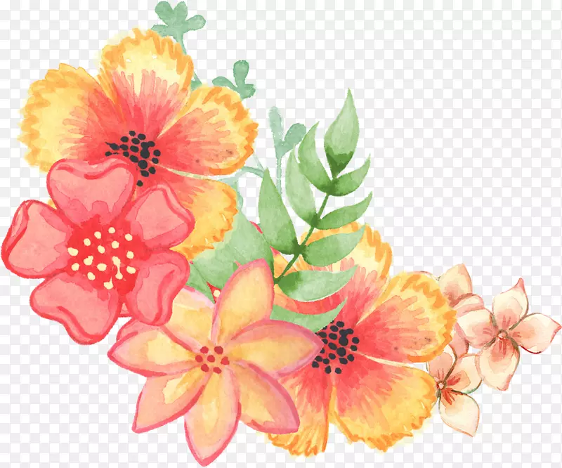 花卉设计水彩画花花