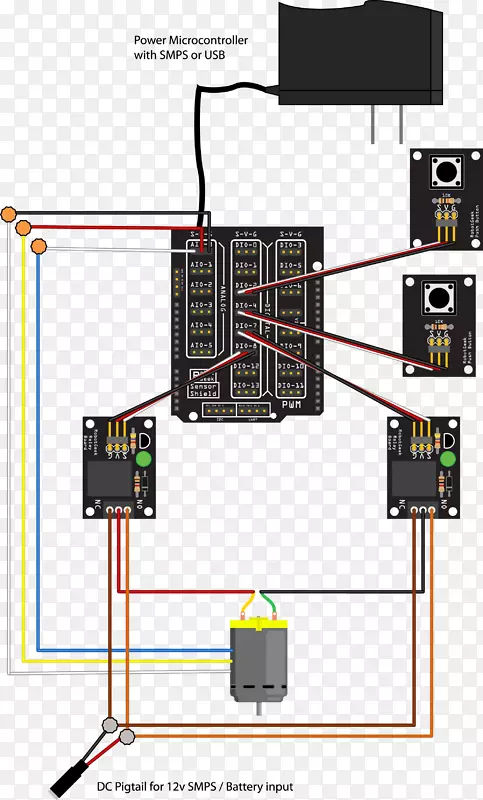 线致动器Arduino接线图继电器