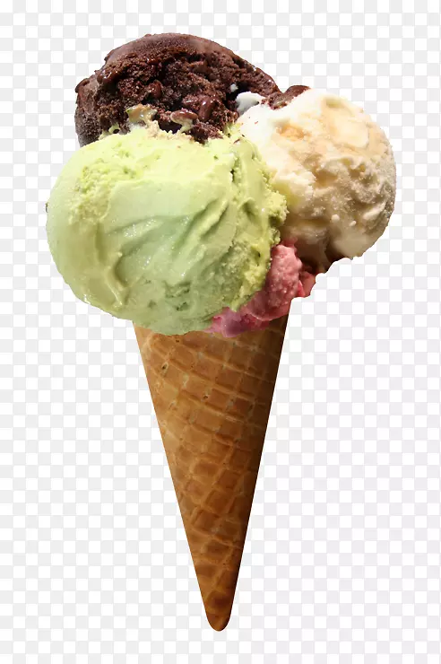冰淇淋圆锥形冰淇淋水果沙拉冰淇淋