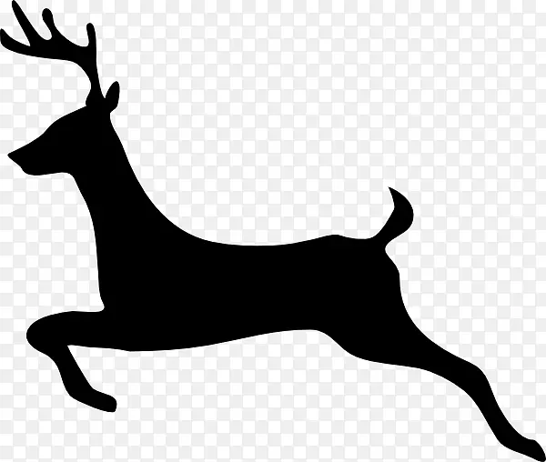驯鹿圣诞老人鲁道夫剪影剪贴画鹿头轮廓