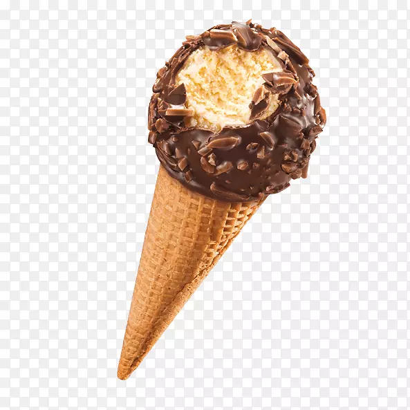 巧克力冰激凌杜马夫人奶油冰淇淋锥-冰淇淋