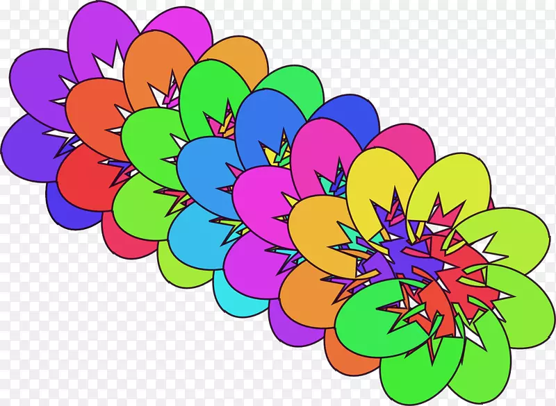 彩虹花卉设计剪贴画-彩虹