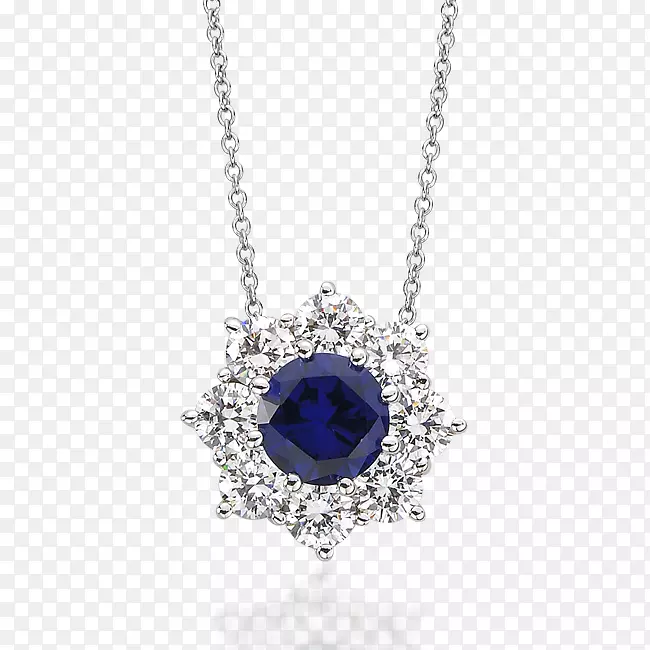 蓝宝石珠宝魅力和吊坠项链欧内斯特琼斯-蓝宝石