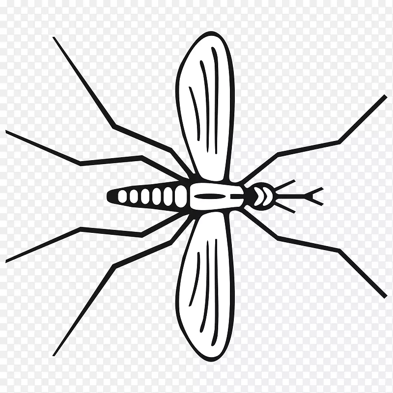 蚊虫传粉线艺术剪贴画-蚊子