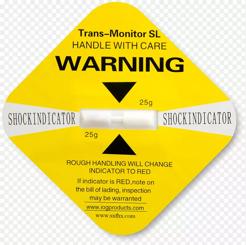 震动指示器警告标签贴纸-标签黄色