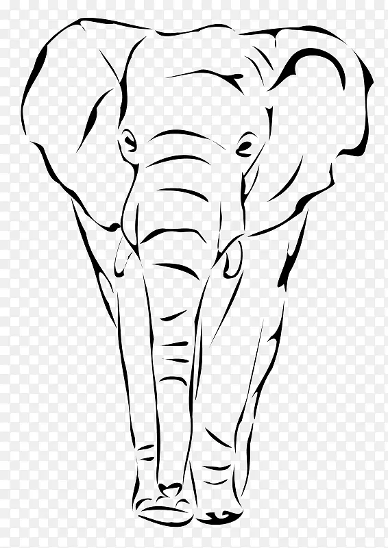 非洲象画印度象剪贴画-曼陀罗象