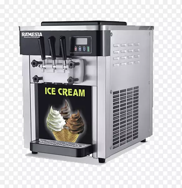 冰淇淋制造者软服务于机器咖啡厅-冰淇淋