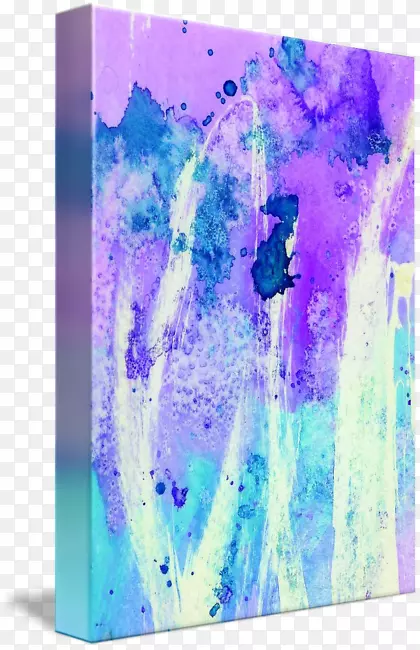 现代艺术抽象艺术画布水彩画紫色