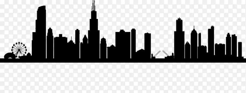 芝加哥天际线图-剪影