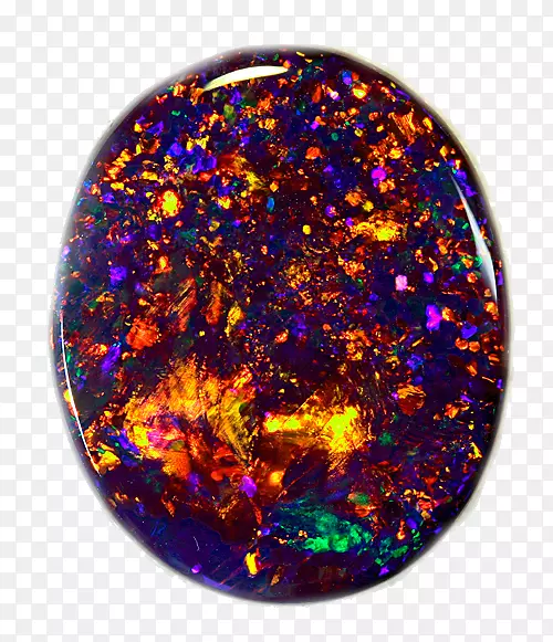 闪电岭蛋白石ブラック·オパール金属包覆晶体宝石