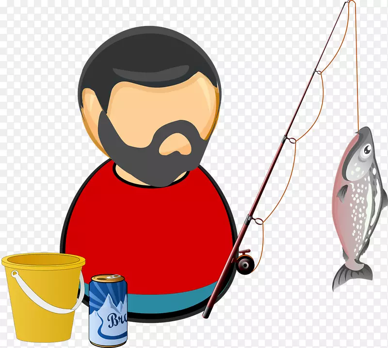 渔民鱼竿夹艺术钓鱼