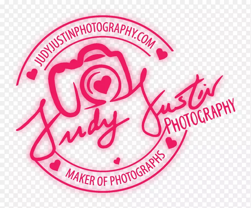 朱迪·贾斯汀摄影活动肖像画标志-粉红色徽章