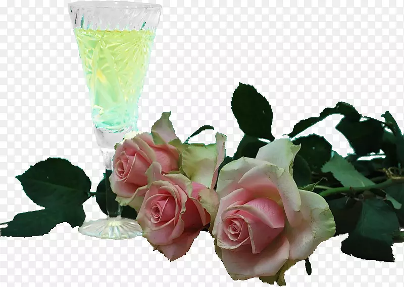 花园玫瑰酒杯花卉设计切花