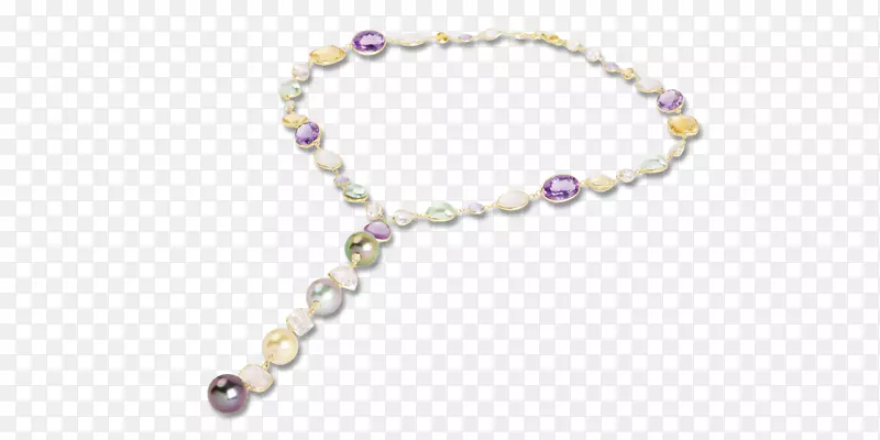 珍珠紫水晶项链，手镯，紫色项链