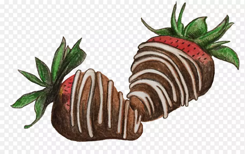 草莓甜奶昔巧克力覆盖水果草莓