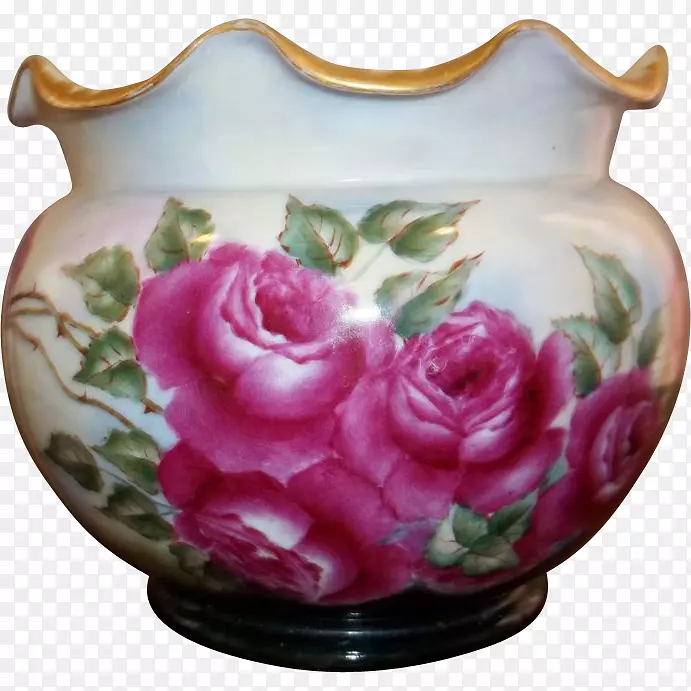 花园玫瑰花瓶瓷器餐具花卉设计花瓶