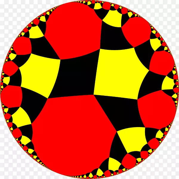 Poincaré盘模型菱形五角镶嵌均匀镶嵌几何-圆