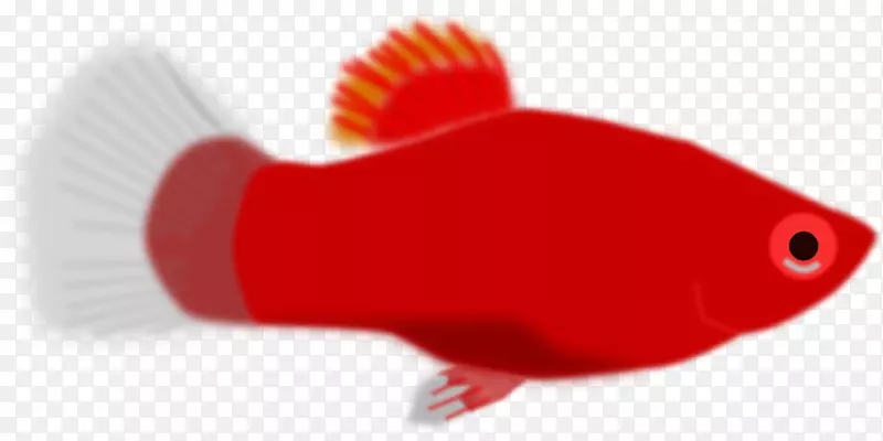 鱼类剪贴画-红鱼