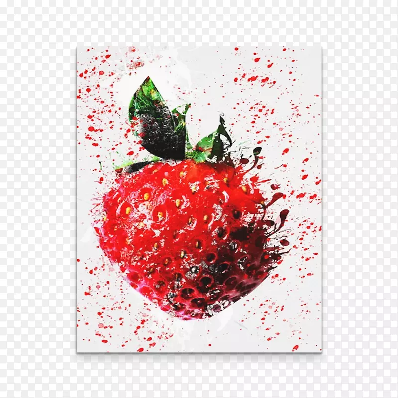 草莓艺术绘画水果帆布-草莓