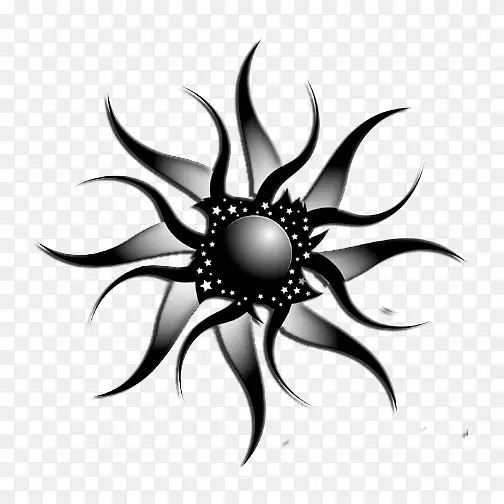 袖纹黑灰色凯尔特剪贴画太阳纹身
