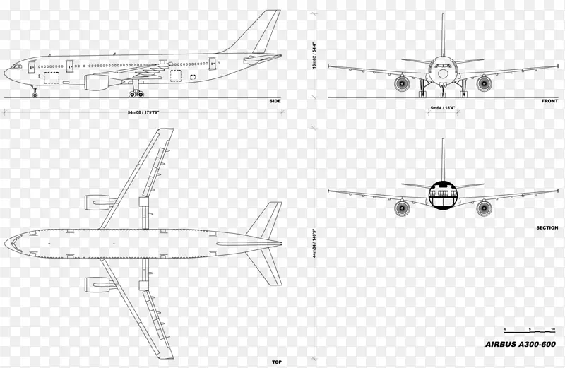 空中客车A300飞机三视图PNG图片素材下载_图片编号2832386-PNG素材网