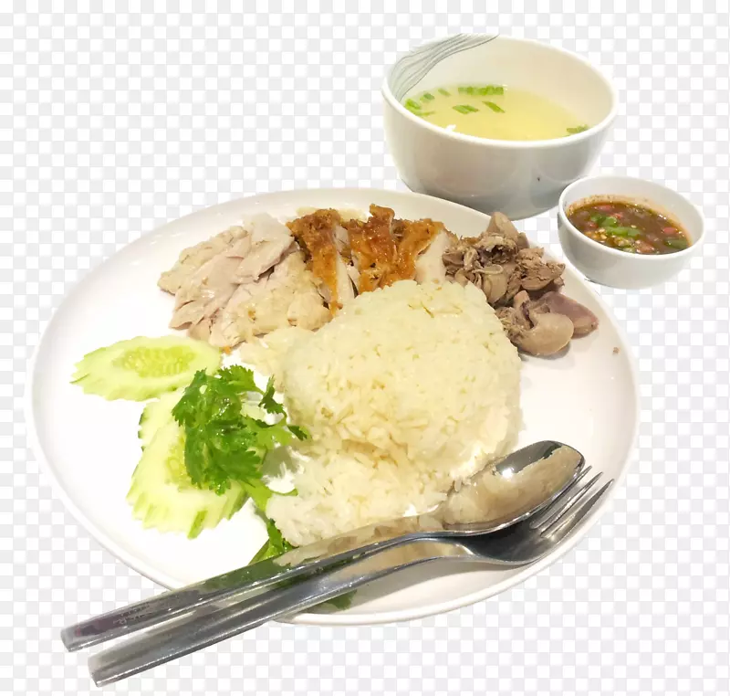 海南鸡，米饭，午餐
