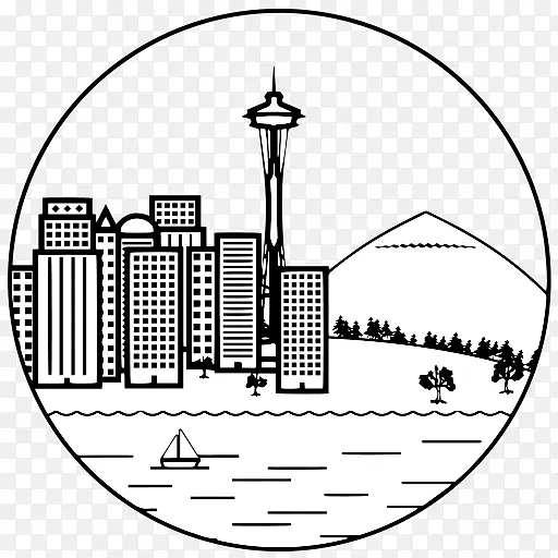 绘画艺术卡通剪贴画-西雅图红鹰女子篮球