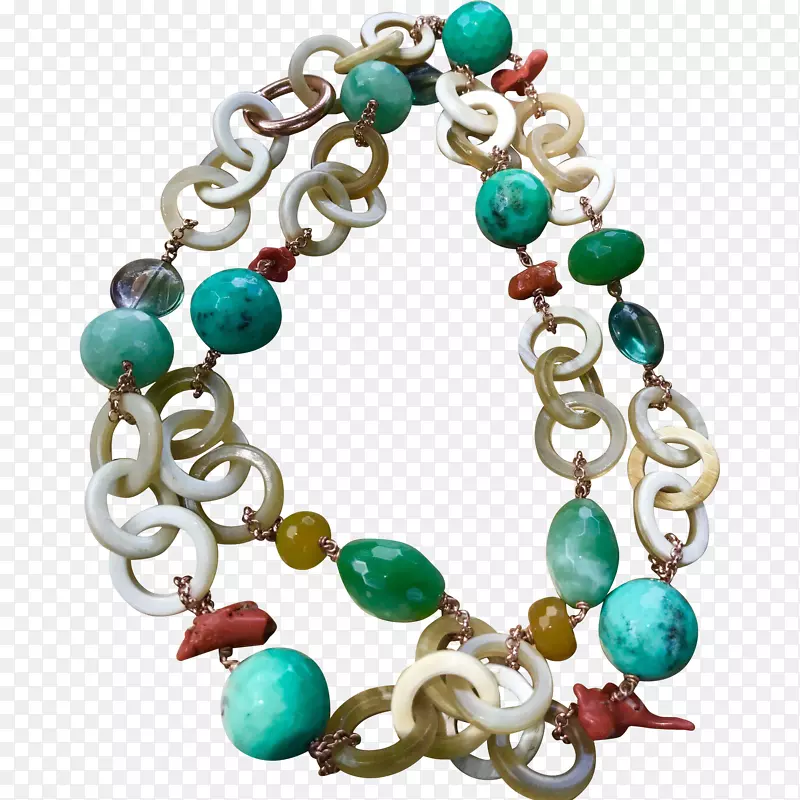 青绿色珠子手镯体饰.珠宝