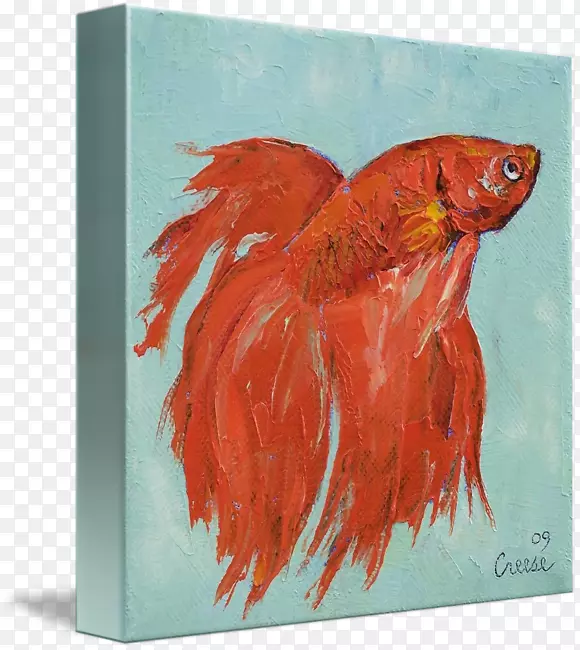 暹罗斗鱼绘画艺术热带鱼-暹罗斗鱼