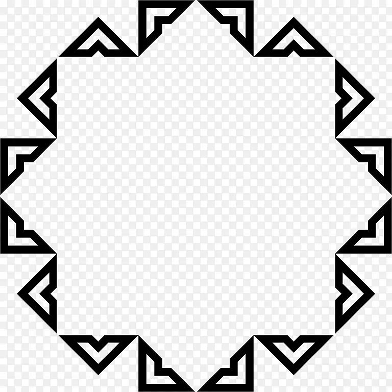 曼达拉黑白几何框架