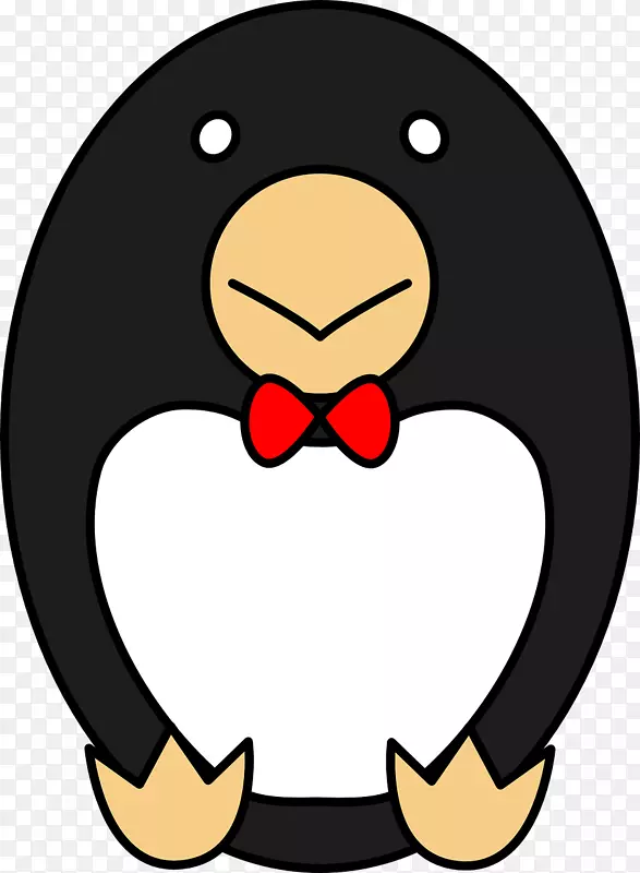 企鹅弓领结鸟夹艺术-企鹅