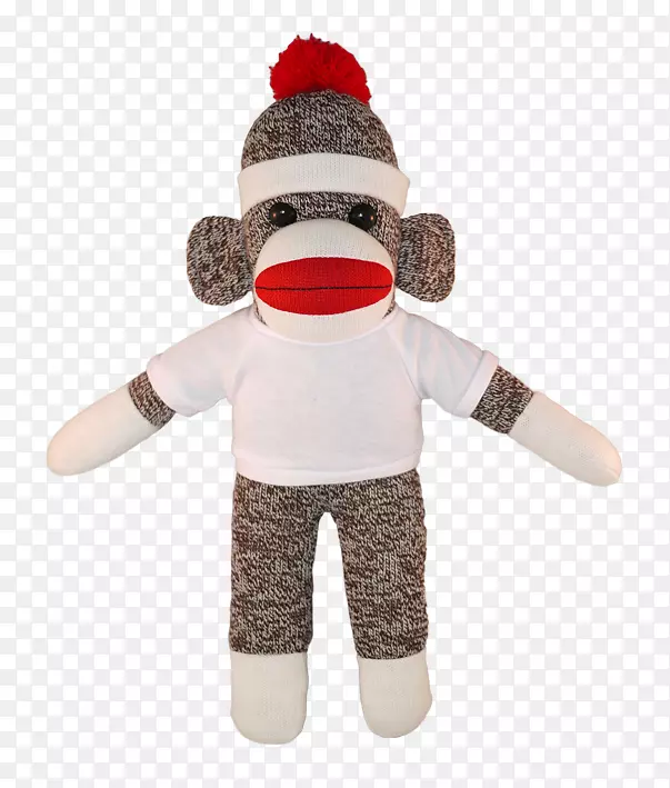 毛绒动物玩具t恤长毛绒熊袜子猴t恤