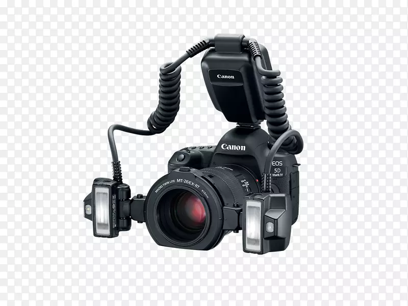 佳能EF镜头安装佳能eos相机闪光灯mt-26ex-rt宏双晶相机