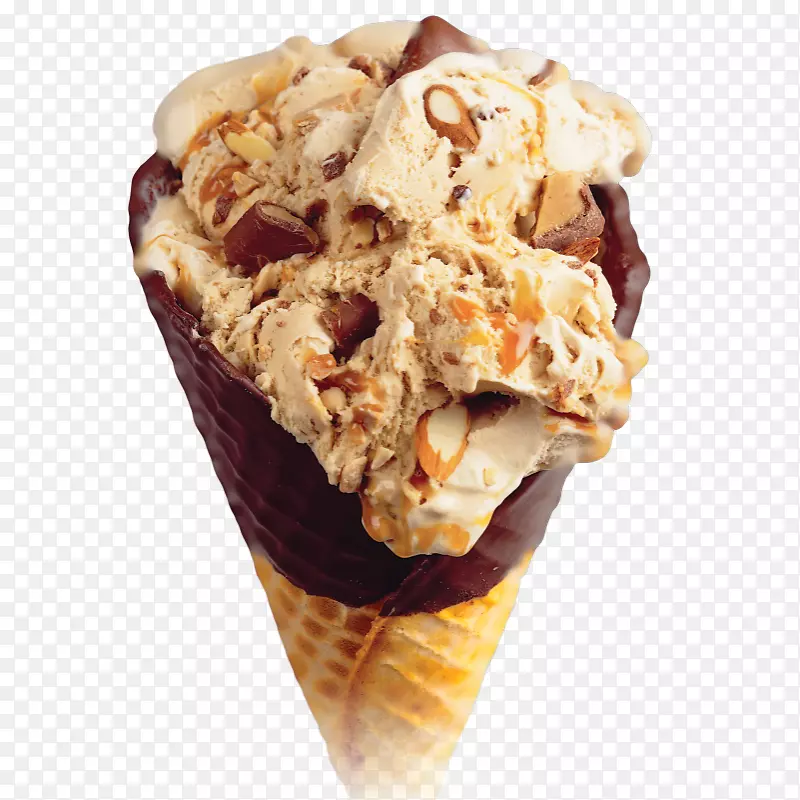 巧克力冰淇淋圣代冰淇淋圆锥形圆管