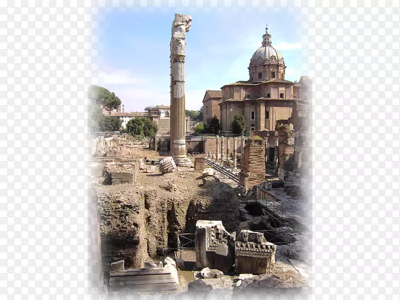 罗马论坛遗址考古遗址中世纪纪念碑-罗马巨像
