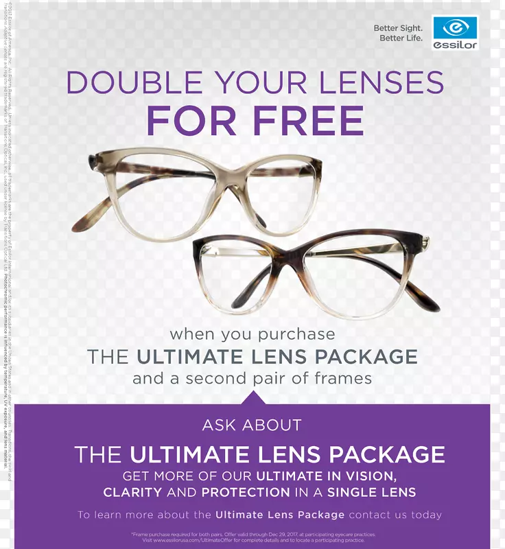 Essilor隐形眼镜，眼睛护理专业的Varilux眼镜