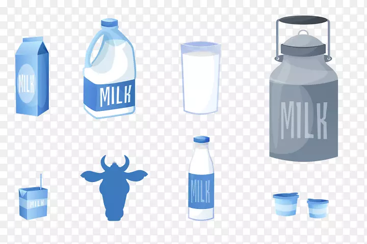 水瓶平面设计.牛奶容器