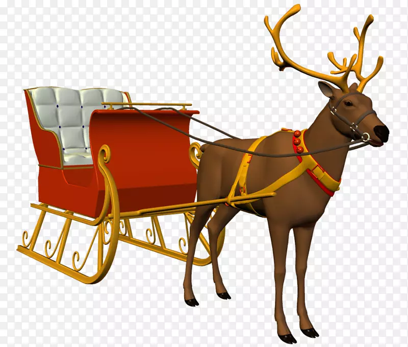 驯鹿圣诞老人雪橇圣诞装饰品驯鹿