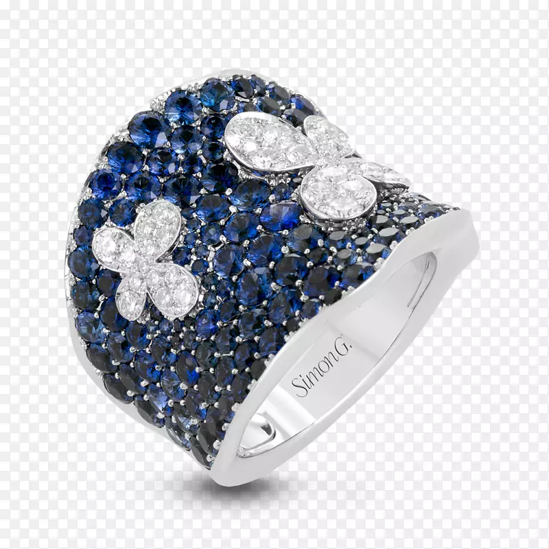 蓝宝石戒指宝石钻石首饰设计.蓝宝石