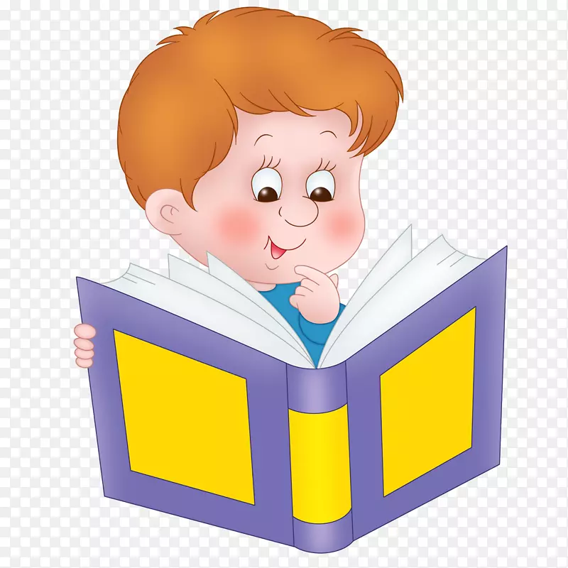 阅读儿童书籍绘图-儿童