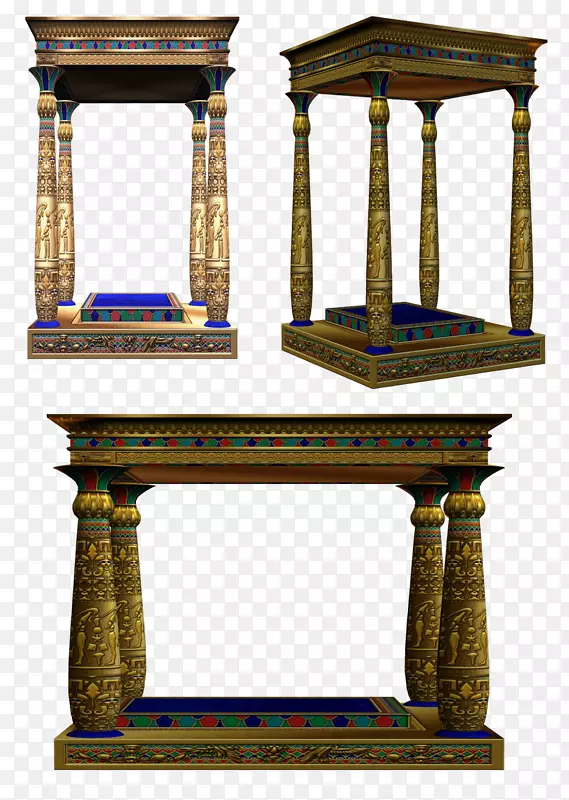 古埃及柱建筑风格.柱