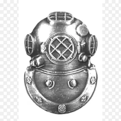 潜水头盔水下潜水纹身制服服务潜水员徽章-设计