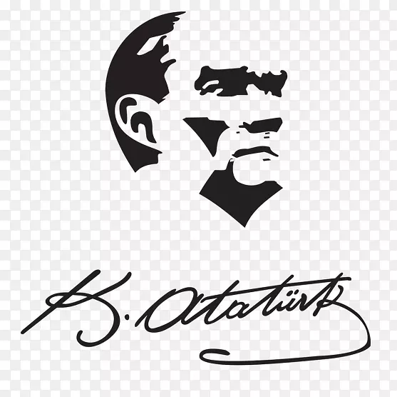 Atatürk silüeti轮廓画模板-剪影