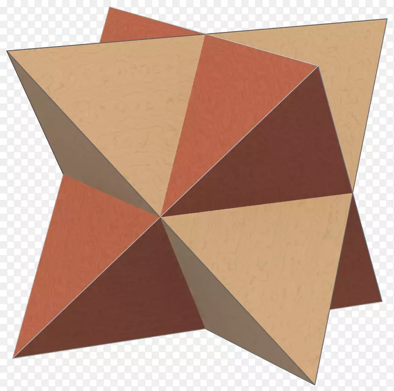两个四面体的四面体化合物，星状八面体，柏拉图形立体正多面体-三角形