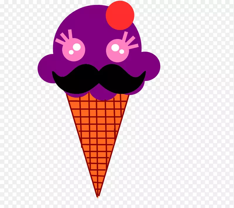 冰淇淋圆锥形冰糕桑椹冰淇淋