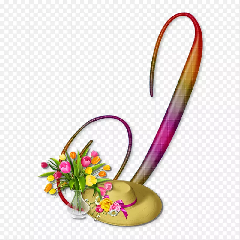 花花瓣设计字母表郁金香花