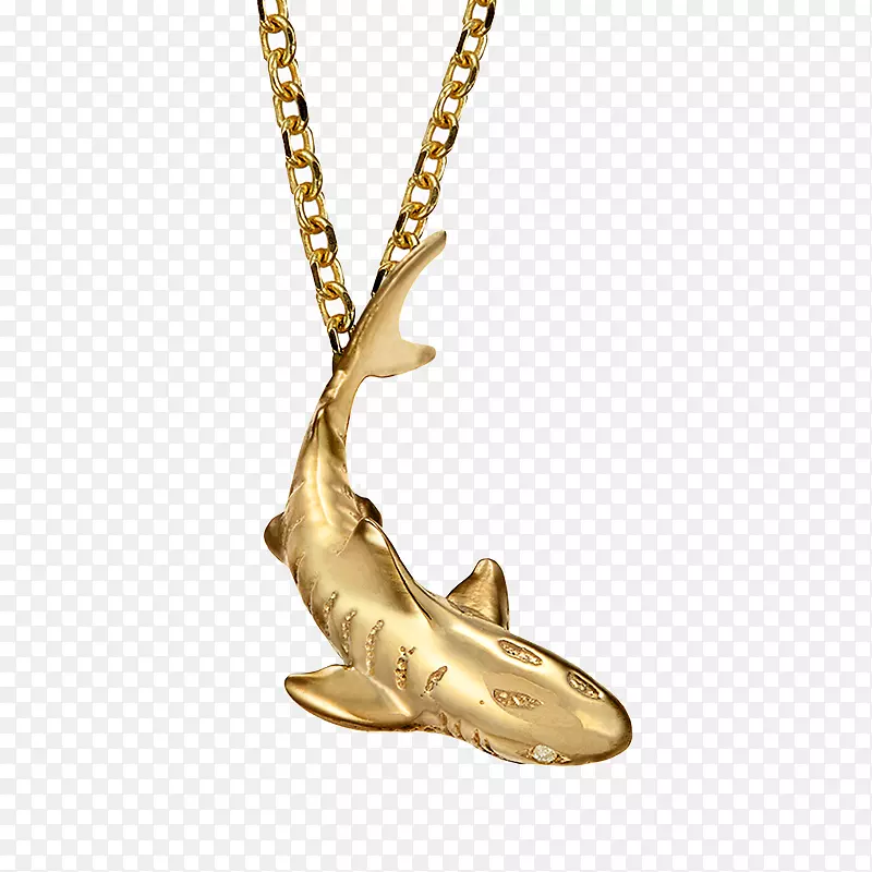 魅力和吊坠鲨鱼耳环项链珠宝-鲨鱼