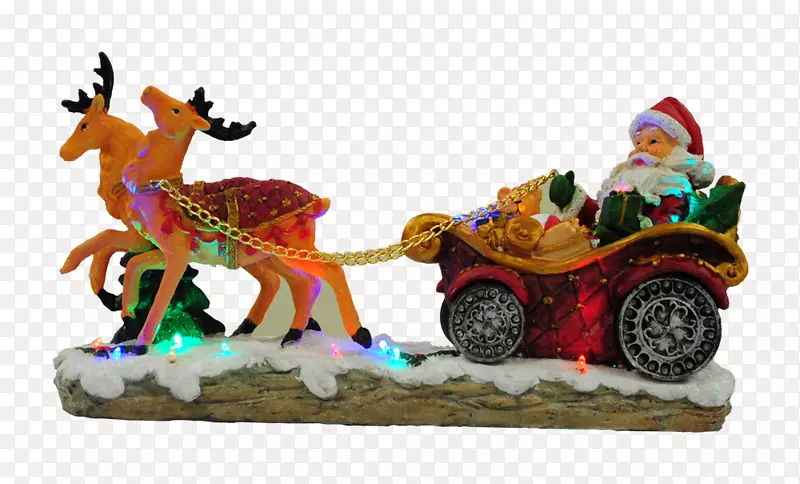 驯鹿圣诞装饰雕像战车驯鹿