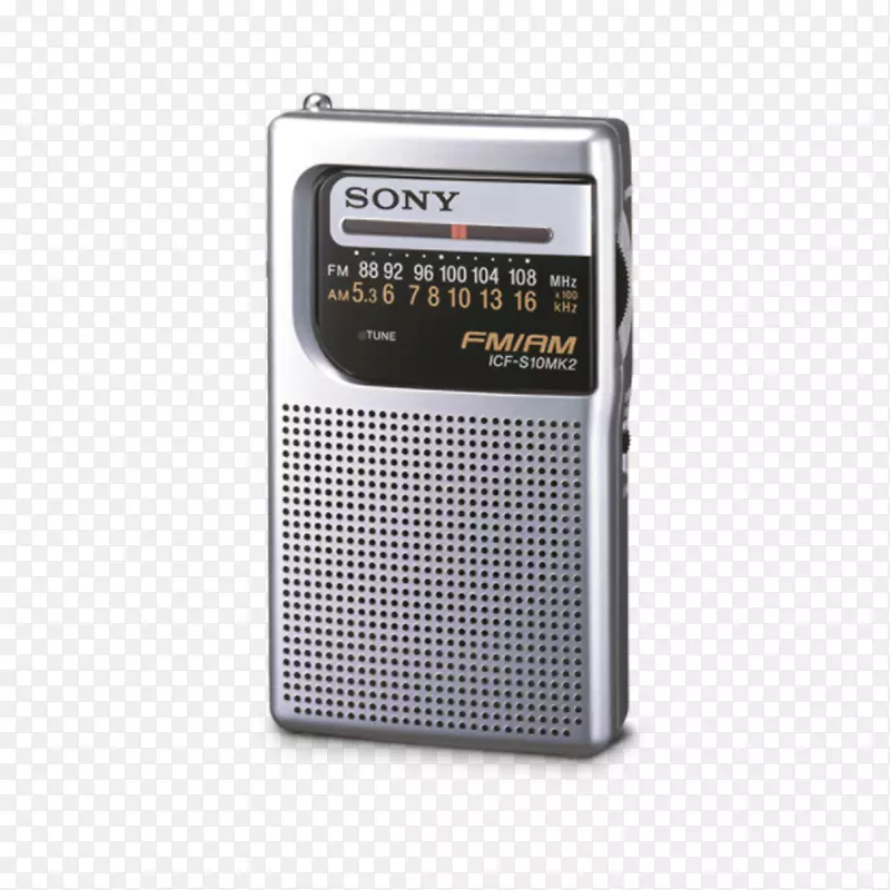 晶体管收音机fm广播索尼icf-s10 mk2上午广播晶体管收音机