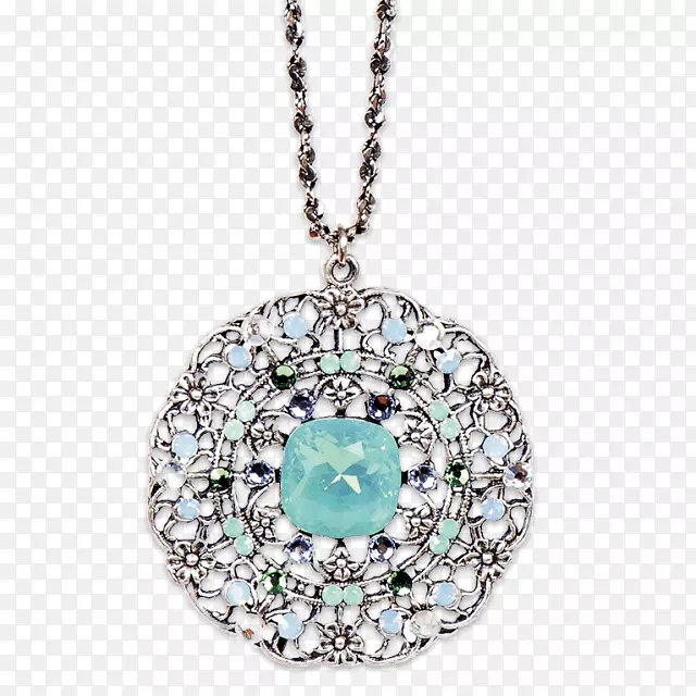 迷人和吊坠珠宝蛋白石项链安妮科普利克设计公司-施华洛世奇珠宝
